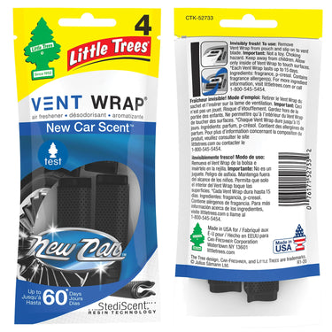 LITTLE TREES-Vent Wrap-New Car Scent- 4 pcs in 1 pack